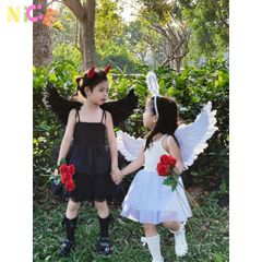 Bộ Cánh Thiên Thần Dễ Thương 3 Món Cho Bé Gái - Lấp Lánh Cosplay Halloween, Giáng Sinh, Trung Thu - Phụ Kiện Biểu Diễn Nghệ Thuật