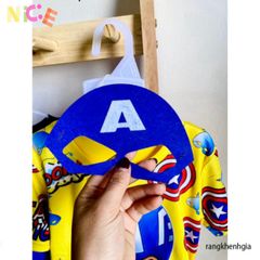 Bộ trang phục siêu anh hùng cho bé trai - áo choàng đội trưởng Mỹ và mặt nạ dễ thương, đồ chơi hóa trang sáng tạo.