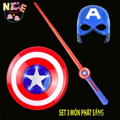 Bộ Cosplay Avengers KHIÊN, KIẾM & MẶT NẠ LED Nhạc cho Người Nhện, Người Sắt, Đội Trưởng Mỹ - Đồ Chơi Hóa Trang Siêu Anh Hùng cho Trẻ Em