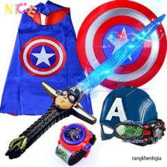 Bộ Cosplay Avengers KHIÊN, KIẾM & MẶT NẠ LED Nhạc cho Người Nhện, Người Sắt, Đội Trưởng Mỹ - Đồ Chơi Hóa Trang Siêu Anh Hùng cho Trẻ Em