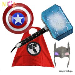 Bộ Cosplay Avengers KHIÊN, KIẾM & MẶT NẠ LED Nhạc cho Người Nhện, Người Sắt, Đội Trưởng Mỹ - Đồ Chơi Hóa Trang Siêu Anh Hùng cho Trẻ Em