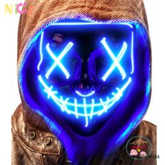 Mặt Nạ Halloween Đầu Lâu LED Phát Sáng - Phụ Kiện Hóa Trang Kinh Dị Cho Tiệc Tùng và Lễ Hội