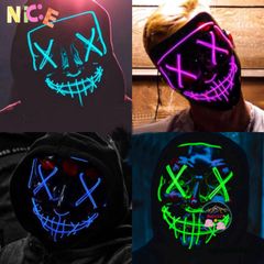 Mặt Nạ Halloween Đầu Lâu LED Phát Sáng - Phụ Kiện Hóa Trang Kinh Dị Cho Tiệc Tùng và Lễ Hội