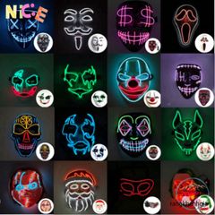 Mặt Nạ Halloween Đầu Lâu LED Phát Sáng - Phụ Kiện Hóa Trang Kinh Dị Cho Tiệc Tùng và Lễ Hội