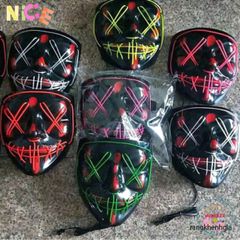 Mặt Nạ Halloween Đầu Lâu LED Phát Sáng - Phụ Kiện Hóa Trang Kinh Dị Cho Tiệc Tùng và Lễ Hội