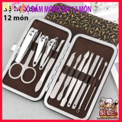 Bộ 12 Dụng Cụ Làm Đẹp Chăm Sóc Móng Tay Móng Chân Sang Trọng - Hộp Đựng Tiện Lợi, Kềm Bấm, Kéo Cắt và Các Dụng Cụ Thiết Yếu