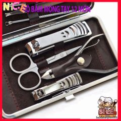 Bộ 12 Dụng Cụ Làm Đẹp Chăm Sóc Móng Tay Móng Chân Sang Trọng - Hộp Đựng Tiện Lợi, Kềm Bấm, Kéo Cắt và Các Dụng Cụ Thiết Yếu