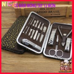 Bộ 12 Dụng Cụ Làm Đẹp Chăm Sóc Móng Tay Móng Chân Sang Trọng - Hộp Đựng Tiện Lợi, Kềm Bấm, Kéo Cắt và Các Dụng Cụ Thiết Yếu
