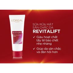 Sữa Rửa Mặt L’Oreal Paris Revitalift 100ml - Làm Sạch Sâu, Săn Chắc Da, Dưỡng Ẩm, Phù Hợp Với Mọi Loại Da, Da Khỏe Mạnh Rạng Rỡ