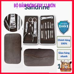 Bộ Dụng Cụ Làm Móng Tay Móng Chân Sandrine BMT2 - 12 Món Thép Không Gỉ, Đẹp Mắt, Tiện Lợi, Giúp Chăm Sóc Sắc Đẹp Tại Nhà