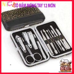 Bộ Dụng Cụ Chăm Sóc Móng 12 Món - Kiềm Cắt Móng, Nhíp, Kéo Tỉa Lông, Hộp Da Sang Trọng - Quà Tặng Thích Hợp Cho Bạn Nữ