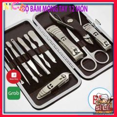 Bộ Dụng Cụ Làm Nail 12 Món Cao Cấp - Dụng Cụ Chăm Sóc Móng Tay Tiện Ích Tại Nhà, Quà Tặng Tuyệt Vời Cho Tín Đồ Làm Đẹp