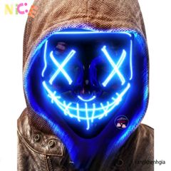 Mặt Nạ Hacker Phát Sáng LED 7 Màu - Đạo Cụ Hoá Trang Halloween Độc Đáo và Phụ Kiện Video TikTok Hấp Dẫn