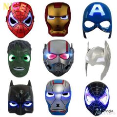 Mặt Nạ LED Siêu Anh Hùng Avengers Phát Sáng - Đạo Cụ Halloween và Tiệc Sinh Nhật Hình Người Nhện Cho Trẻ Em