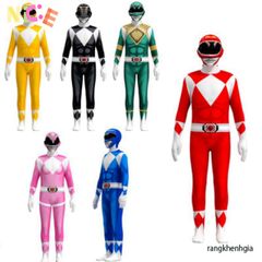 Bộ Trang Phục Cosplay Power Rangers cho Trẻ Em và Người Lớn - Đầm Siêu Anh Hùng Thời Trang Halloween và Tiệc Tùng