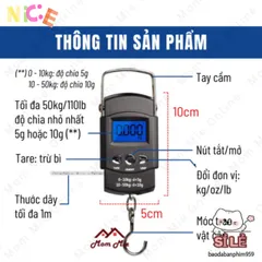 Cân Điện Tử Tiểu Ly Treo Mini 50kg - Cân Bằng Hành Lý và Câu Cá, Màn Hình LCD, Thiết Kế Nhỏ Gọn, Tiện Lợi Mang Theo
