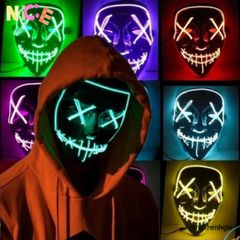 Mặt Nạ Hóa Trang Halloween Phát Sáng LED Đa Màu Sắc - Phụ Kiện Tiệc Tùng Độc Đáo, Quà Tặng Sáng Tạo Cho Mùa Lễ Hội