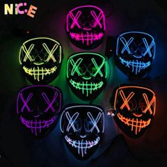 Mặt Nạ Hóa Trang Halloween Phát Sáng LED Đa Màu Sắc - Phụ Kiện Tiệc Tùng Độc Đáo, Quà Tặng Sáng Tạo Cho Mùa Lễ Hội