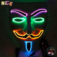 Mặt Nạ Hóa Trang Halloween Phát Sáng LED Đa Màu Sắc - Phụ Kiện Tiệc Tùng Độc Đáo, Quà Tặng Sáng Tạo Cho Mùa Lễ Hội