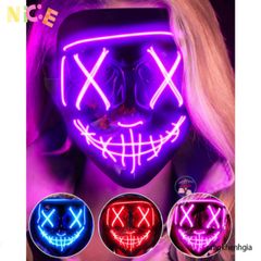 Mặt Nạ Hóa Trang Halloween Phát Sáng LED Đa Màu Sắc - Phụ Kiện Tiệc Tùng Độc Đáo, Quà Tặng Sáng Tạo Cho Mùa Lễ Hội