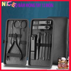 Bộ Dụng Cụ Làm Đẹp 12 Món - Bộ Cắt Móng Tay Cao Cấp Bằng Thép Sang Trọng Trong Hộp Da Thời Trang