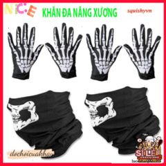 Khẩu Trang Xương Ma Đầu Lâu - Phụ Kiện Thời Trang Đa Năng, Vải Lanh Thoáng Mát, Chống Nắng, Thích Hợp Đi Phượt, Leo Núi, Dã Ngoại
