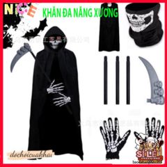Khẩu Trang Xương Ma Đầu Lâu - Phụ Kiện Thời Trang Đa Năng, Vải Lanh Thoáng Mát, Chống Nắng, Thích Hợp Đi Phượt, Leo Núi, Dã Ngoại