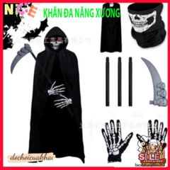 Khẩu Trang Xương Ma Đầu Lâu - Phụ Kiện Thời Trang Đa Năng, Vải Lanh Thoáng Mát, Chống Nắng, Thích Hợp Đi Phượt, Leo Núi, Dã Ngoại