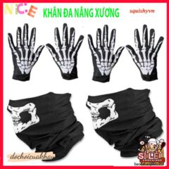 Khẩu Trang Xương Ma Đầu Lâu - Phụ Kiện Thời Trang Đa Năng, Vải Lanh Thoáng Mát, Chống Nắng, Thích Hợp Đi Phượt, Leo Núi, Dã Ngoại