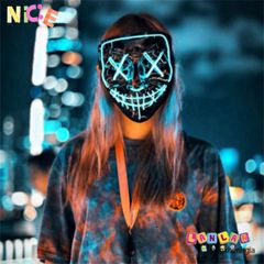 Mặt Nạ Phát Sáng Halloween Đa Sắc Với LED - Phong Cách Hacker Dạ Quang Độc Đáo Cho Tiệc Cosplay
