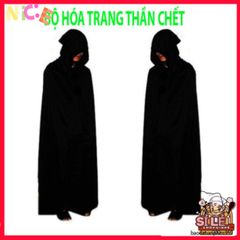 Bộ Trang Phục Thần Chết Grim Reaper Halloween - Áo Choàng Đen Bí Ẩn, Găng Tay và Mặt Nạ Cosplay cho Tiệc Ma Quái