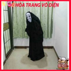 Bộ hóa trang Vô Diện Spirited Away - Áo choàng đen và mặt nạ cosplay bí ẩn cho trẻ em và người lớn
