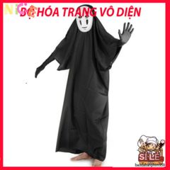 Bộ hóa trang Vô Diện Spirited Away - Áo choàng đen và mặt nạ cosplay bí ẩn cho trẻ em và người lớn