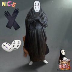 Bộ hóa trang Vô Diện Spirited Away - Áo choàng đen và mặt nạ cosplay bí ẩn cho trẻ em và người lớn