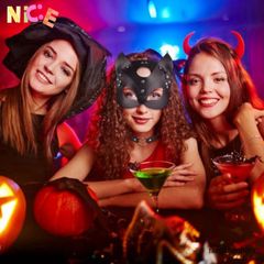 Mặt Nạ Thỏ Đen Hóa Trang Cosplay - Phụ Kiện Halloween Độc Đáo, Tạo Dáng Bí Ẩn và Cuốn Hút