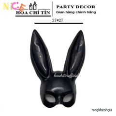 Mặt Nạ Halloween Thỏ Bunny Đen Trắng - Tai Dài, Phụ Kiện Hóa Trang Độc Đáo, Được Làm Từ Nhựa Mềm Dẻo, Phù Hợp Với Mọi Kích Cỡ