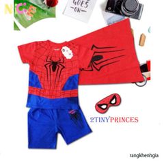 Bộ Trang Phục Siêu Anh Hùng Spider Man Cho Bé - Áo Choàng, Mặt Nạ & Quần Shorts Độc Đáo, Quà Tặng Sinh Nhật & Halloween