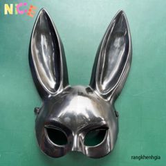 Mặt Nạ Hóa Trang Thỏ Bunny Đen Trắng - Phụ Kiện Halloween Tai Dài Độc Đáo Cho Nam Nữ - Giao Hàng Siêu Tốc