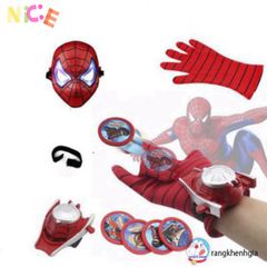 Bộ đồ hóa trang Spider-Man hoàn chỉnh - Áo choàng, mặt nạ LED, găng tay và đồ chơi siêu anh hùng cho trẻ em - Quà tặng sáng tạo thú vị