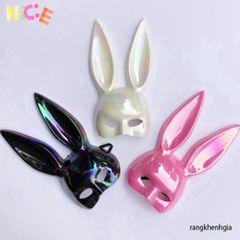 Mặt Nạ Hóa Trang Thỏ Bunny Ánh Xà Cừ Tai Dài - Phụ Kiện Halloween Cho Trẻ Em & Người Lớn, Độc Đáo & Bắt Mắt