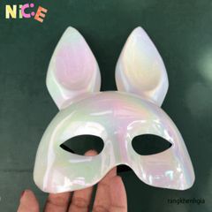 Mặt Nạ Hóa Trang Thỏ Bunny Ánh Xà Cừ Tai Dài - Phụ Kiện Halloween Cho Trẻ Em & Người Lớn, Độc Đáo & Bắt Mắt
