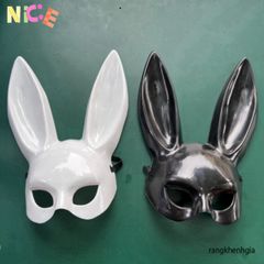 Mặt Nạ Hóa Trang Thỏ Bunny Ánh Xà Cừ Tai Dài - Phụ Kiện Halloween Cho Trẻ Em & Người Lớn, Độc Đáo & Bắt Mắt