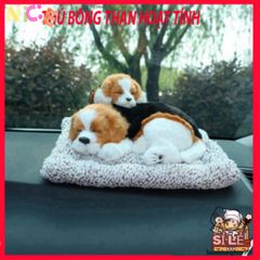 Thú Bông Cún Cute Vàng Đen - Khử Mùi Ô Tô & Không Khí Sạch Nhờ Than Hoạt Tính - Đồ Trang Trí Dễ Thương cho Xe Hơi