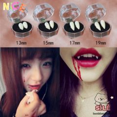 Bộ Răng Nan Hô Giả Sứ - Kèm Keo & 3 Viên Màu - Hoá Trang Ma Cà Rồng, Phù Hợp Cho Nam Nữ, Dễ Sử Dụng