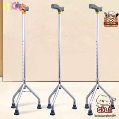Gậy Tập Đi Inox 3-4 Chân Đứng Ổn Định - Hỗ Trợ Di Chuyển An Toàn cho Người Cao Tuổi và Người Hồi Phục