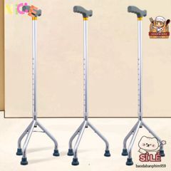 Gậy Tập Đi Inox 3-4 Chân Đứng Ổn Định - Hỗ Trợ Di Chuyển An Toàn cho Người Cao Tuổi và Người Hồi Phục