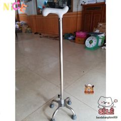 Gậy Tập Đi Inox 3-4 Chân Đứng Ổn Định - Hỗ Trợ Di Chuyển An Toàn cho Người Cao Tuổi và Người Hồi Phục
