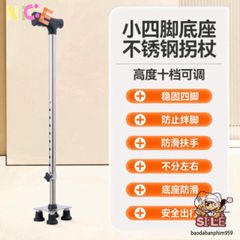 Gậy Chống Lucass 4 Chân - Giải Pháp Di Chuyển An Toàn Cho Người Cao Tuổi, Hỗ Trợ Tập Đi, Chất Liệu Inox Bền Bỉ