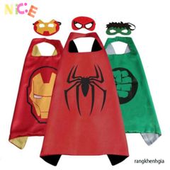 Áo choàng hóa trang siêu anh hùng Marvel, chất liệu Polyester nhẹ, kích thước 70x70cm, quà tặng lý tưởng cho tiệc sinh nhật và Halloween.
