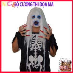 Áo Choàng Hóa Trang Ma Quái - Bộ Trang Phục Halloween Hình Bọ Cạp, Dơi, Đầu Lâu, Kèm Mặt Nạ và Găng Tay Xương